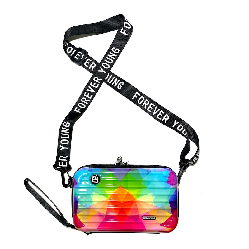 Multicolored Graphic Suitcase Crossbody Mini Bag Twenty Four Seven